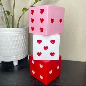 NEW 11” Valentines Day Stacking Heart Dice Decor